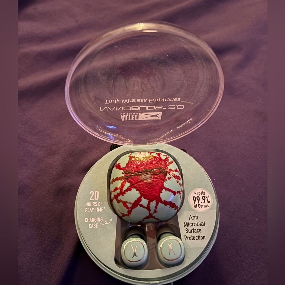 Custom painted nano buds “my heart exploded”